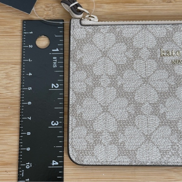 Kate Spade Lucy Small Zip Wristlet – Spade Flower Dark Beige KH614 - Picture 7 of 8